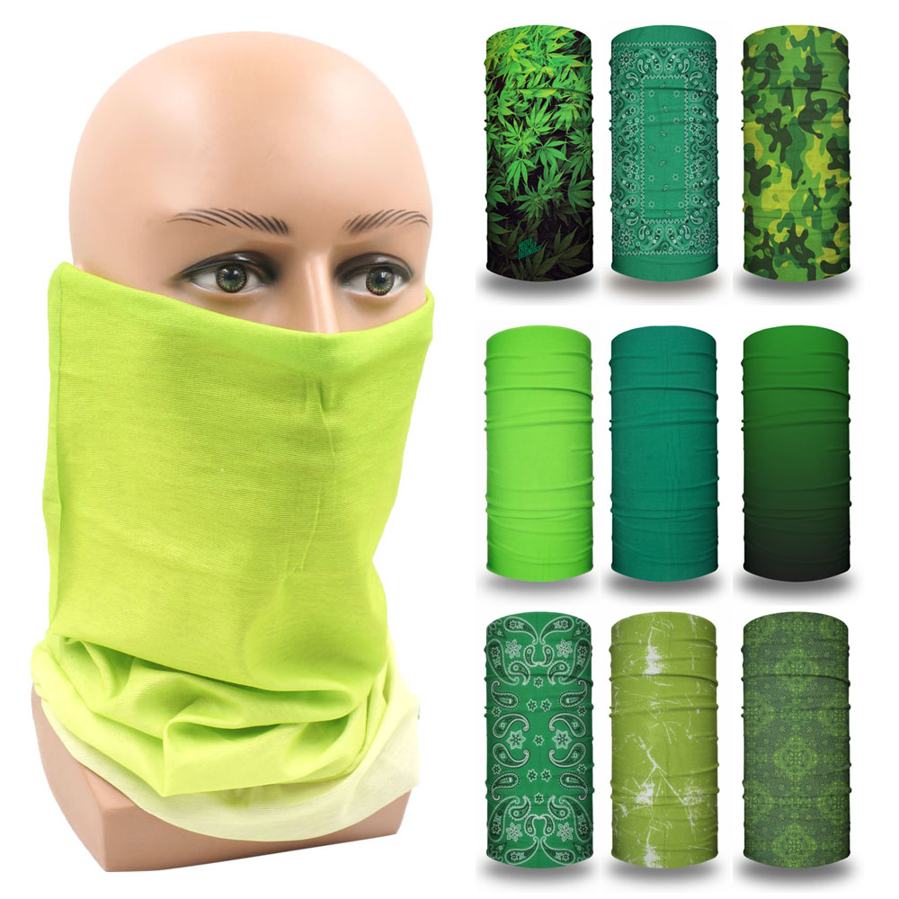 Running Gear Parts - Bandanas visage vert couverture randonnée cache-cou